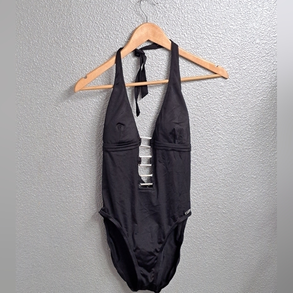 Nike Black One Piece Swim Suit With Cutouts